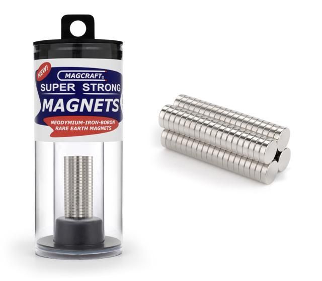 MAGCRAFT RARE EARTH MAGNETS -1/4&quot;x1/16&quot; Rare Earth Disc Magnets (80)