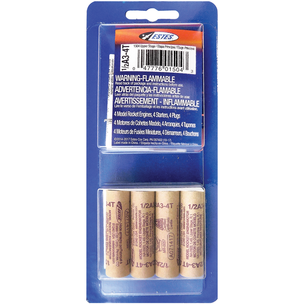Estes Rockets - 1/2A3-4T (4 ea)