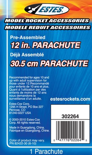 Estes Rockets - 12&quot; Parachute