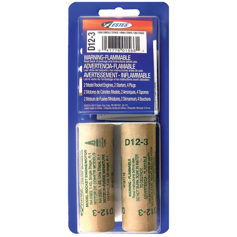 Estes Rockets - D12-3 (2 ea)