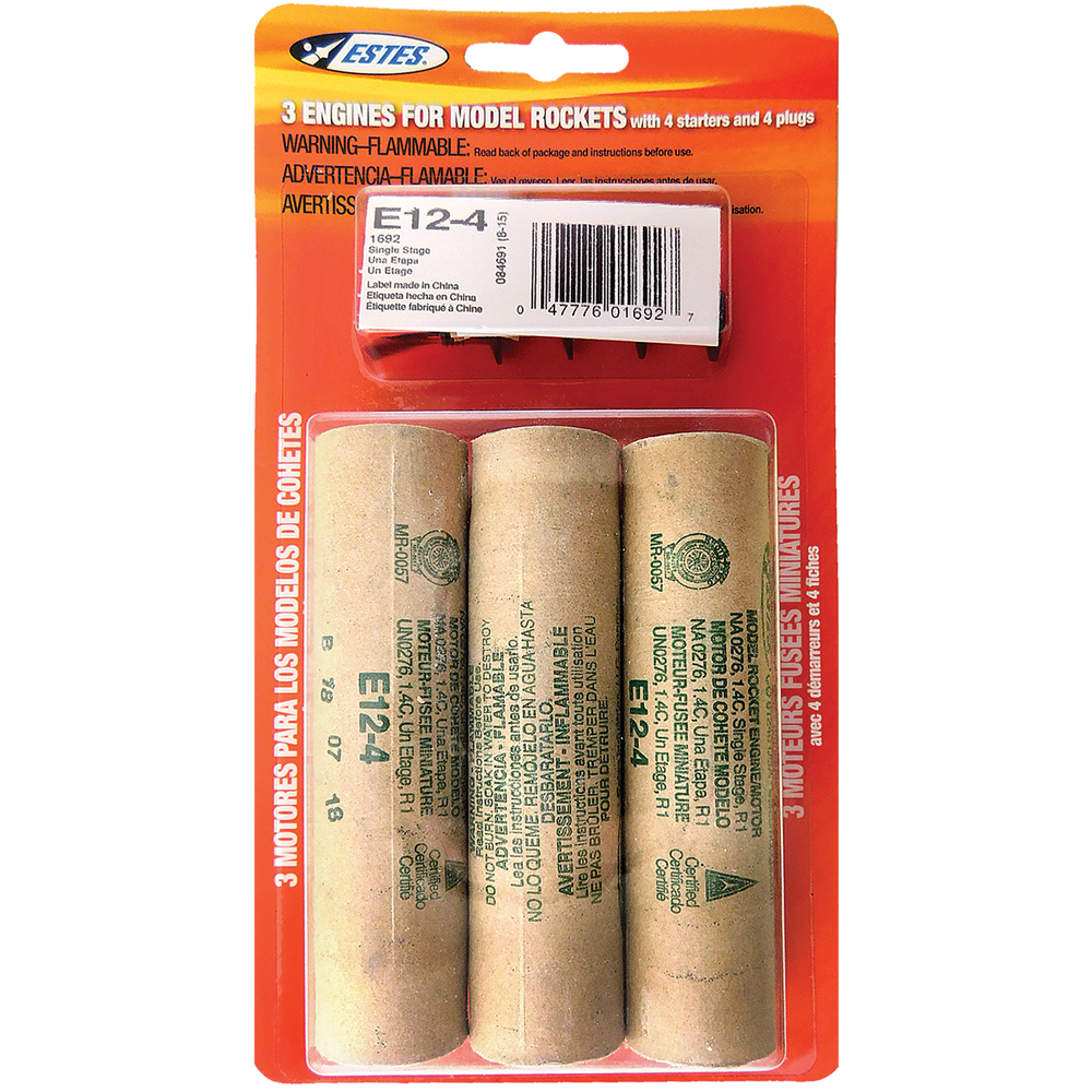 Estes Rockets - E12-4 (3 ea)