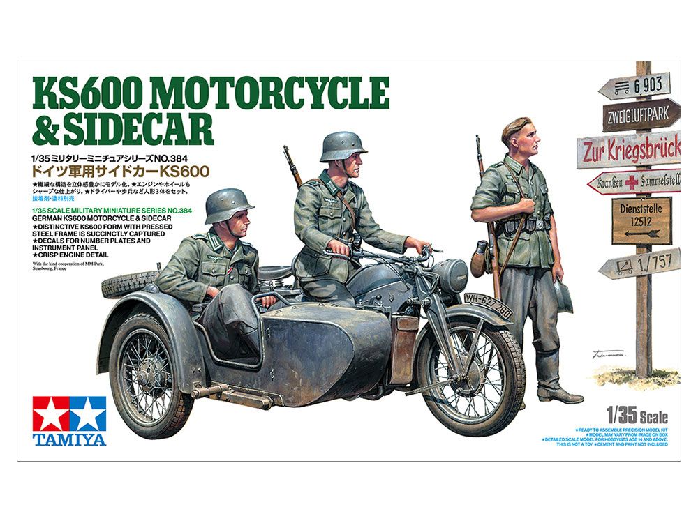 Tamiya - 1/35 German KS600 Motorcycle &amp; Sidecar