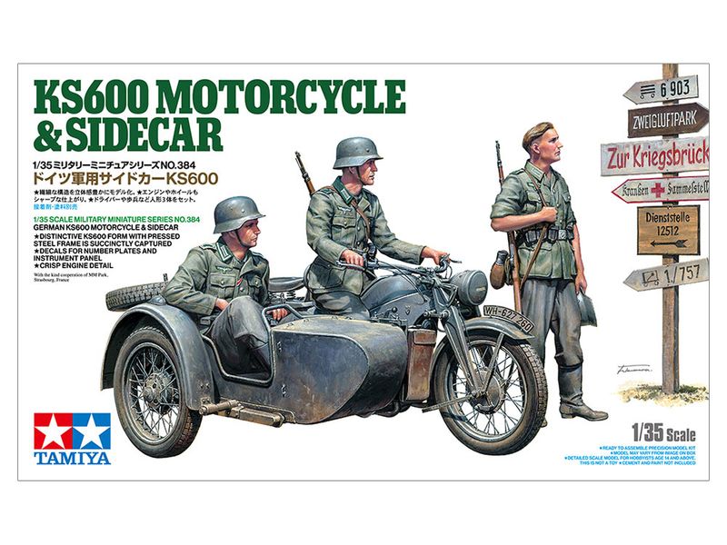 Tamiya - 1/35 German KS600 Motorcycle &amp; Sidecar