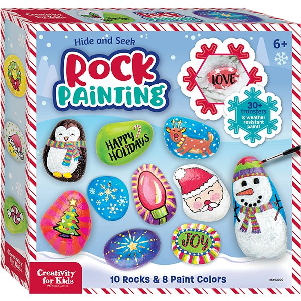 Holiday Hide and Seek Rock Painting