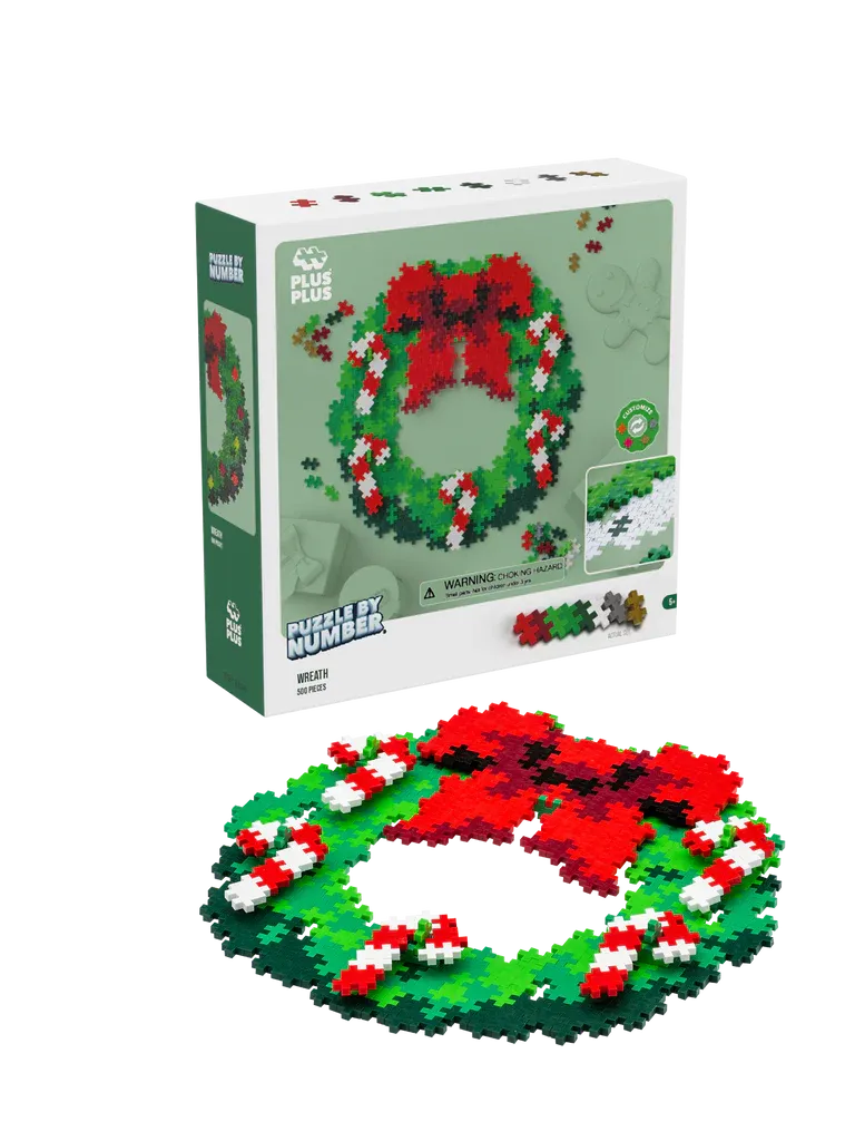 Plus Plus Puzzle By Number - Christmas Wreath