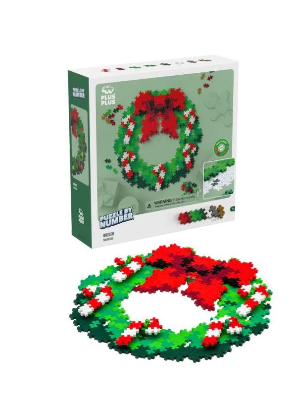 Plus Plus Puzzle By Number - Christmas Wreath