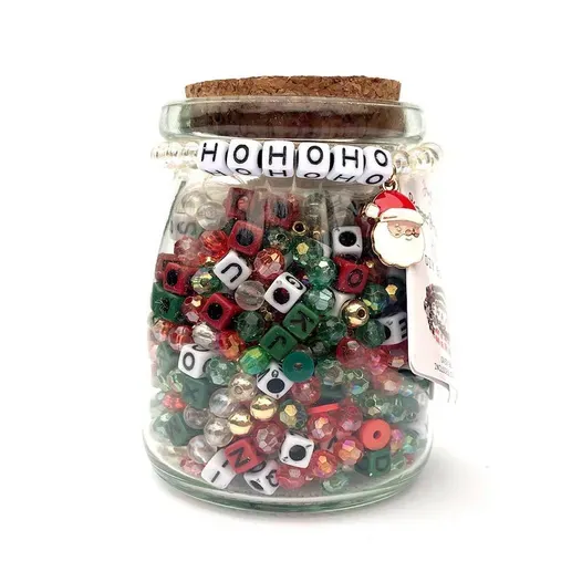 Bead Jar - HO HO HO Christmas