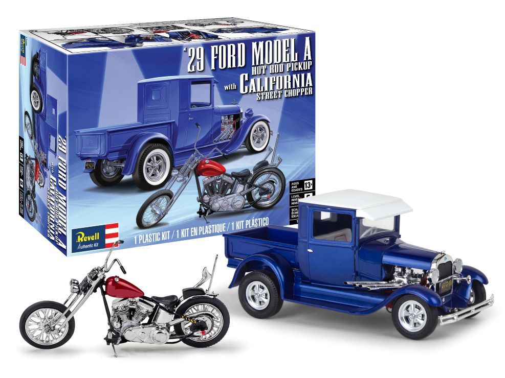 Revell - 1/25 1929 Ford Model A Hot Rod Pickup Truck w/ Cali Street Chopper