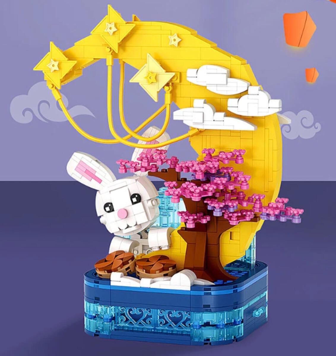 LOZ Block - Moon Rabbit Brush Pot