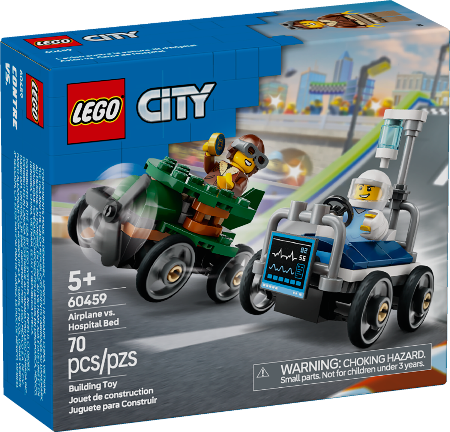 LEGO® CITY - Aeroplane vs. Hospital Bed Race Car Pack