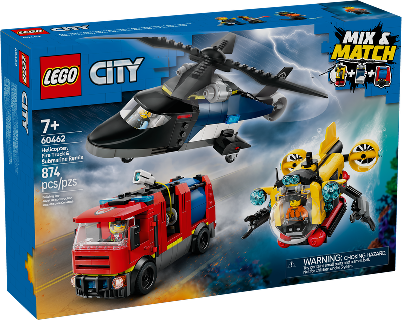 LEGO® CITY - Helicopter, Fire Engine &amp; Submarine Remix
