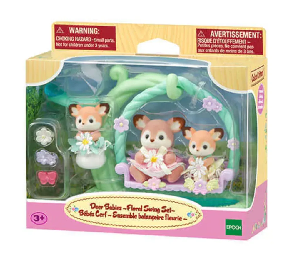 Floral Swing with Deer Babies