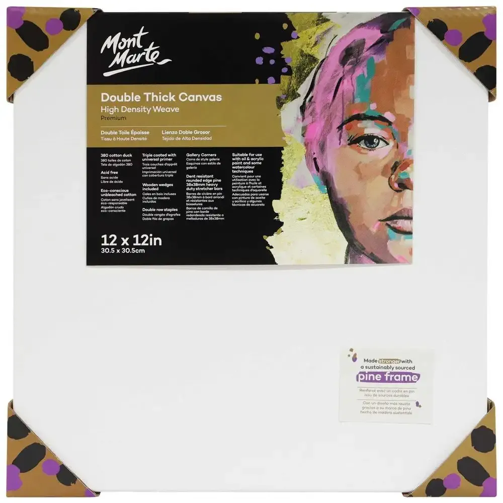 Mont Marte - Double Thick Canvas High Density Canvas with Frame 12x12&quot;