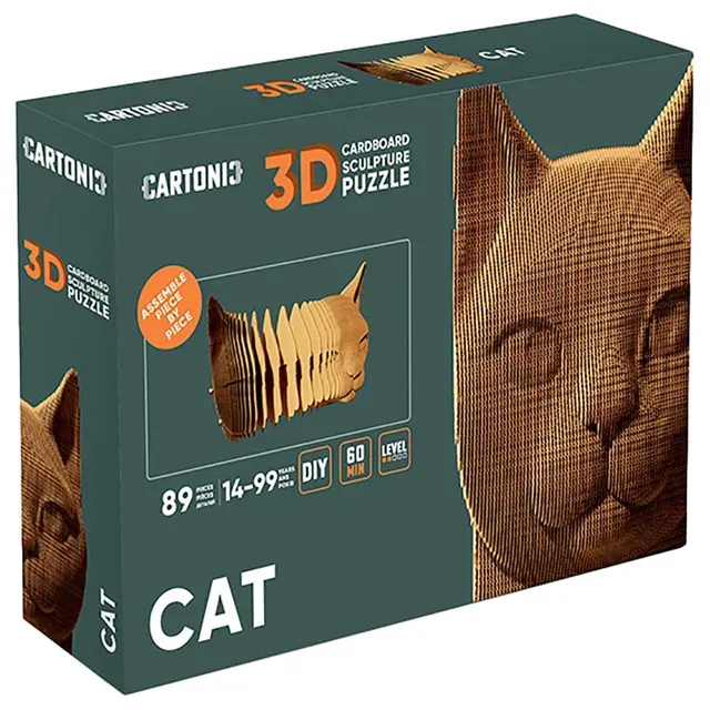 3D Cardboard Puzzle - Cat