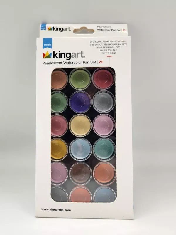 King Art - Watercolor Pan Set Pearlscent 12 Colors