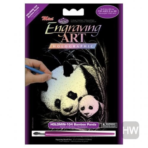 Engraving Art - Holographic Mini Bamboo Panda