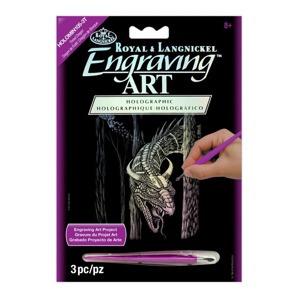 Engraving Art - Holographic Mini Forest Dragon