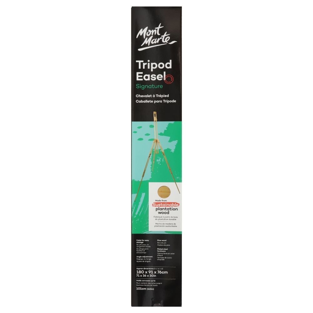 Mont Marte Tripod Easel - Lightweight Pine Wood