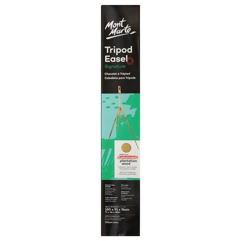 Mont Marte Tripod Easel - Lightweight Pine Wood