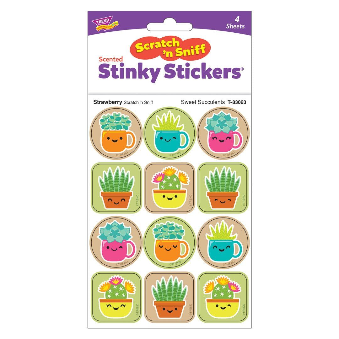 Scratch &#39;N Sniff Stinky Stickers - Sweet succulents, Strawberry