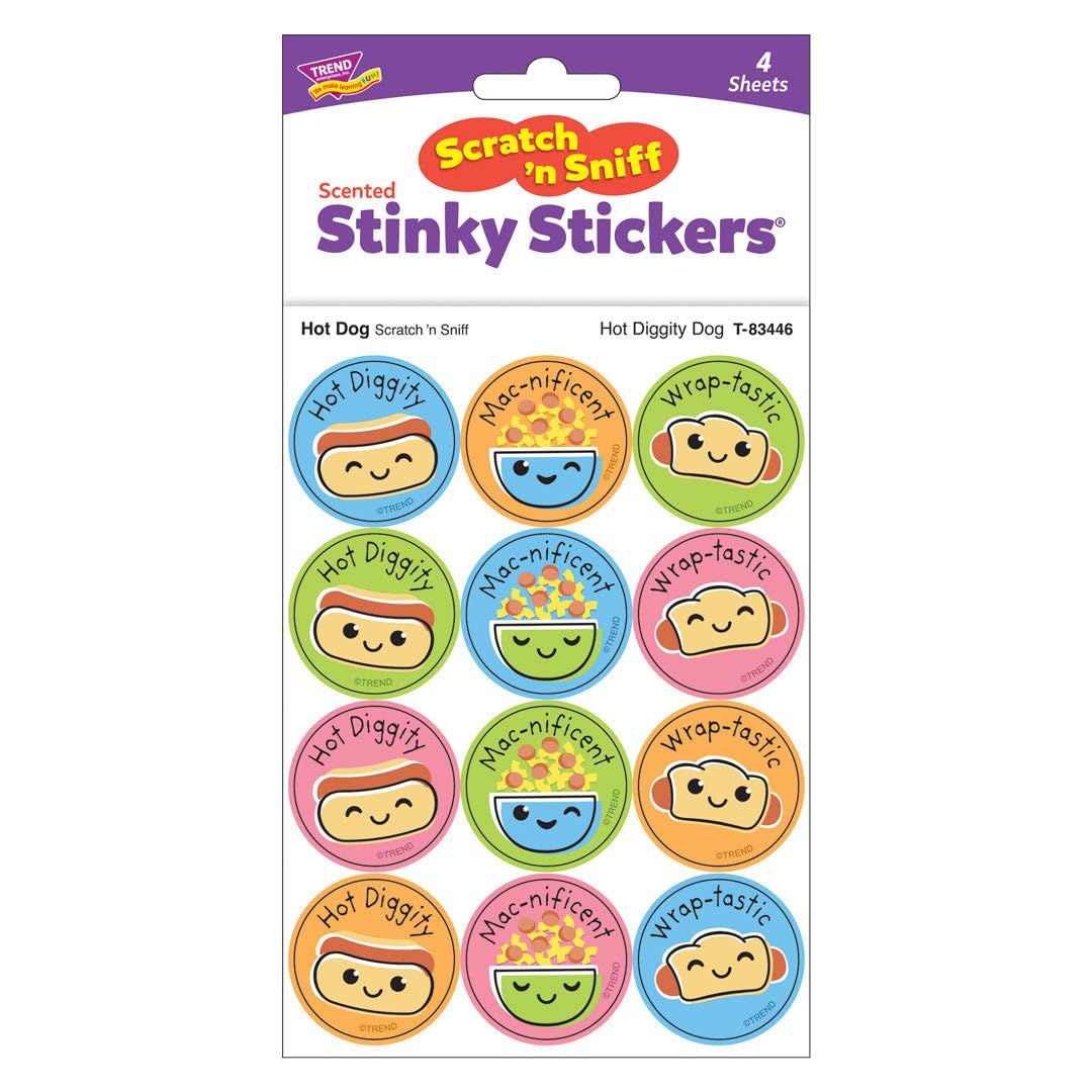 Scratch &#39;N Sniff Stinky Stickers - Hot Diggity Dog, Hot Dog
