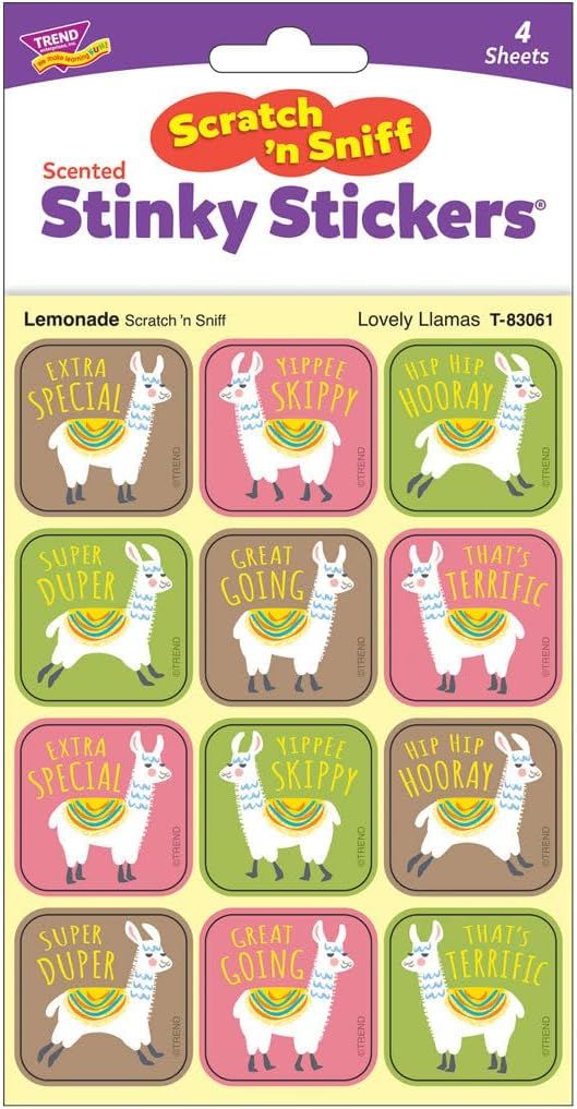 Scratch &#39;N Sniff Stinky Stickers - Lovely Llamas, Lemonade