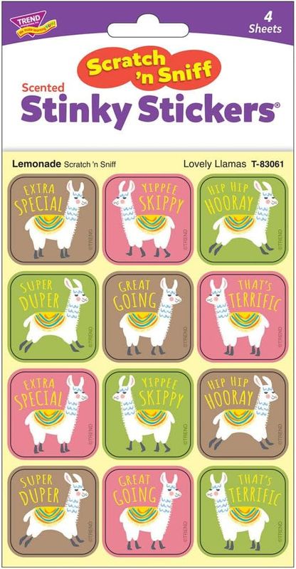 Scratch &#39;N Sniff Stinky Stickers - Lovely Llamas, Lemonade