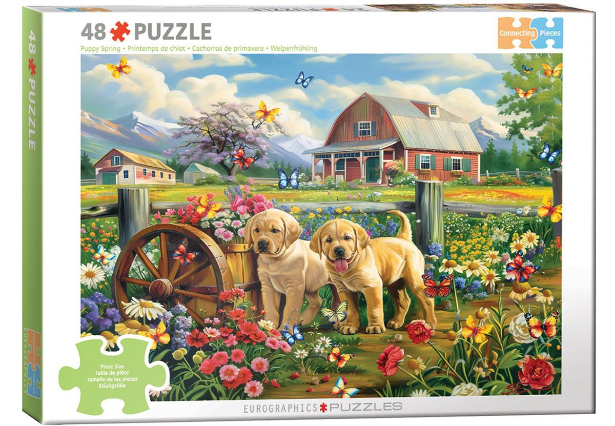 48pc Connecting Pieces: Puppy Spring