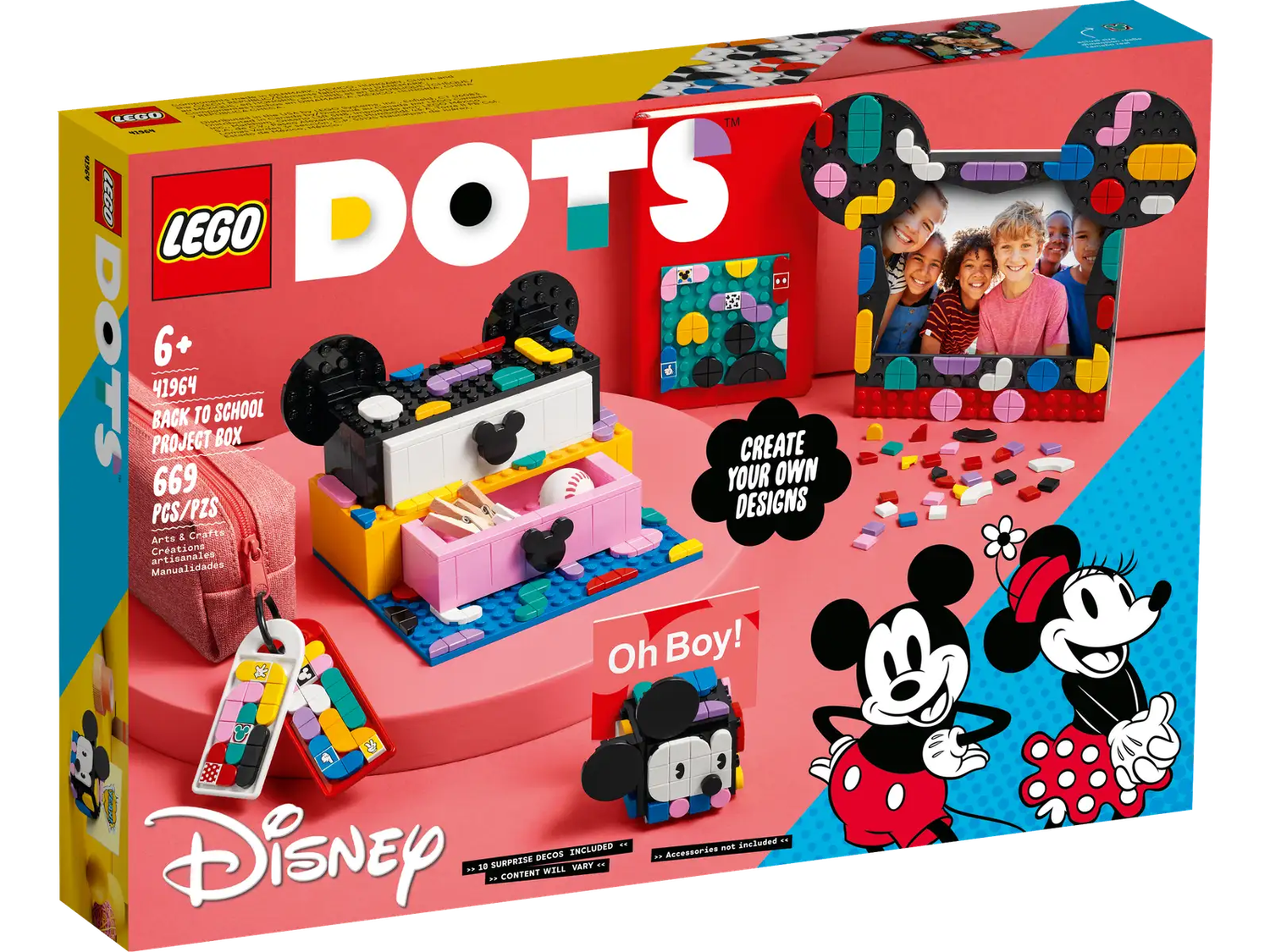 LEGO® DOTS - Mickey Mouse and Minnie Mouse Back-to-School Project Box