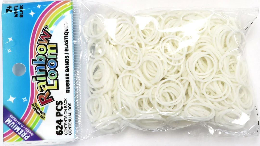 Rainbow Loom Elastics - White