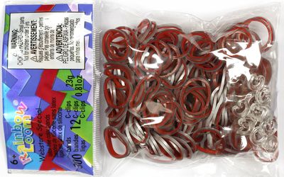 Rainbow Loom Elastics - Medieval Red