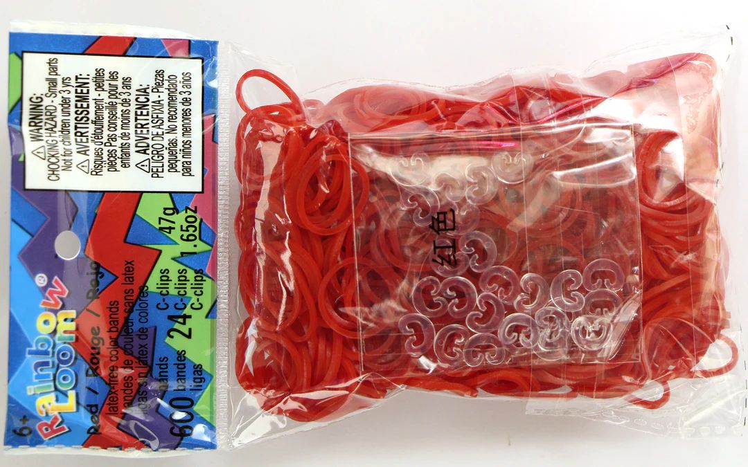 Rainbow Loom Elastics - Red