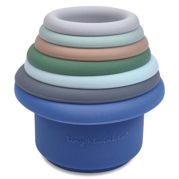 Tiny Twinkle Silicone Stacking Toy - Indigo Set