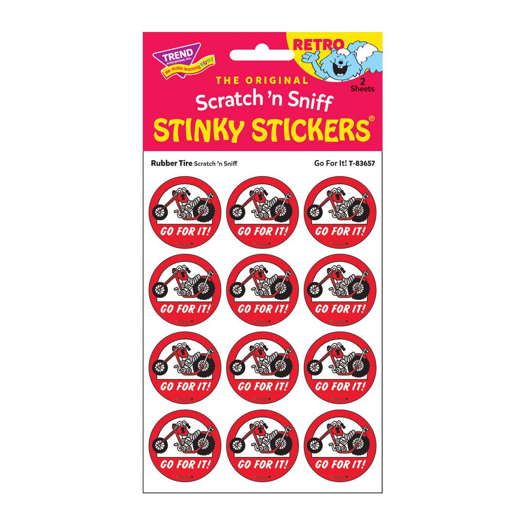 Scratch &#39;N Sniff Stinky Stickers - Go For It! Rubber Tire