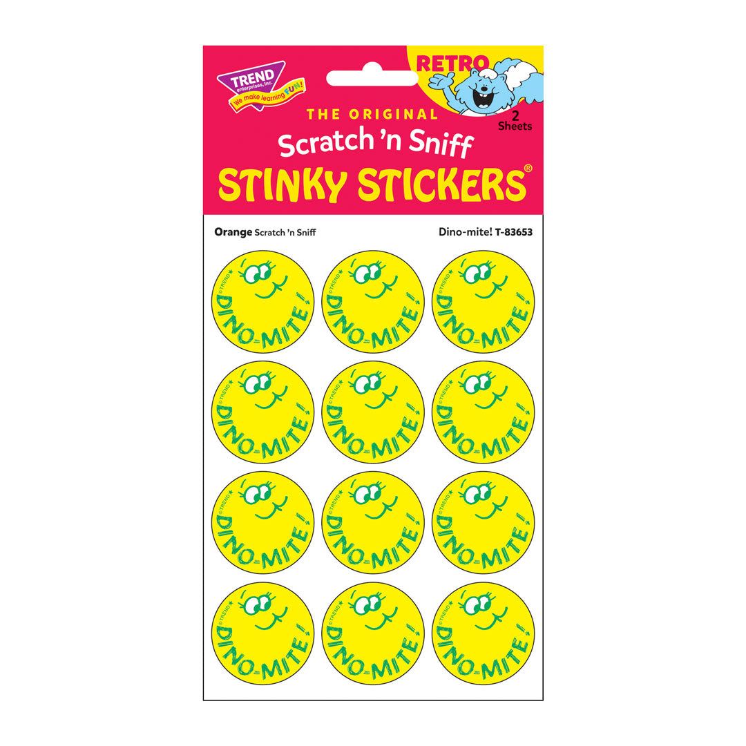 Scratch &#39;N Sniff Stinky Stickers - Dino-mite!, Orange