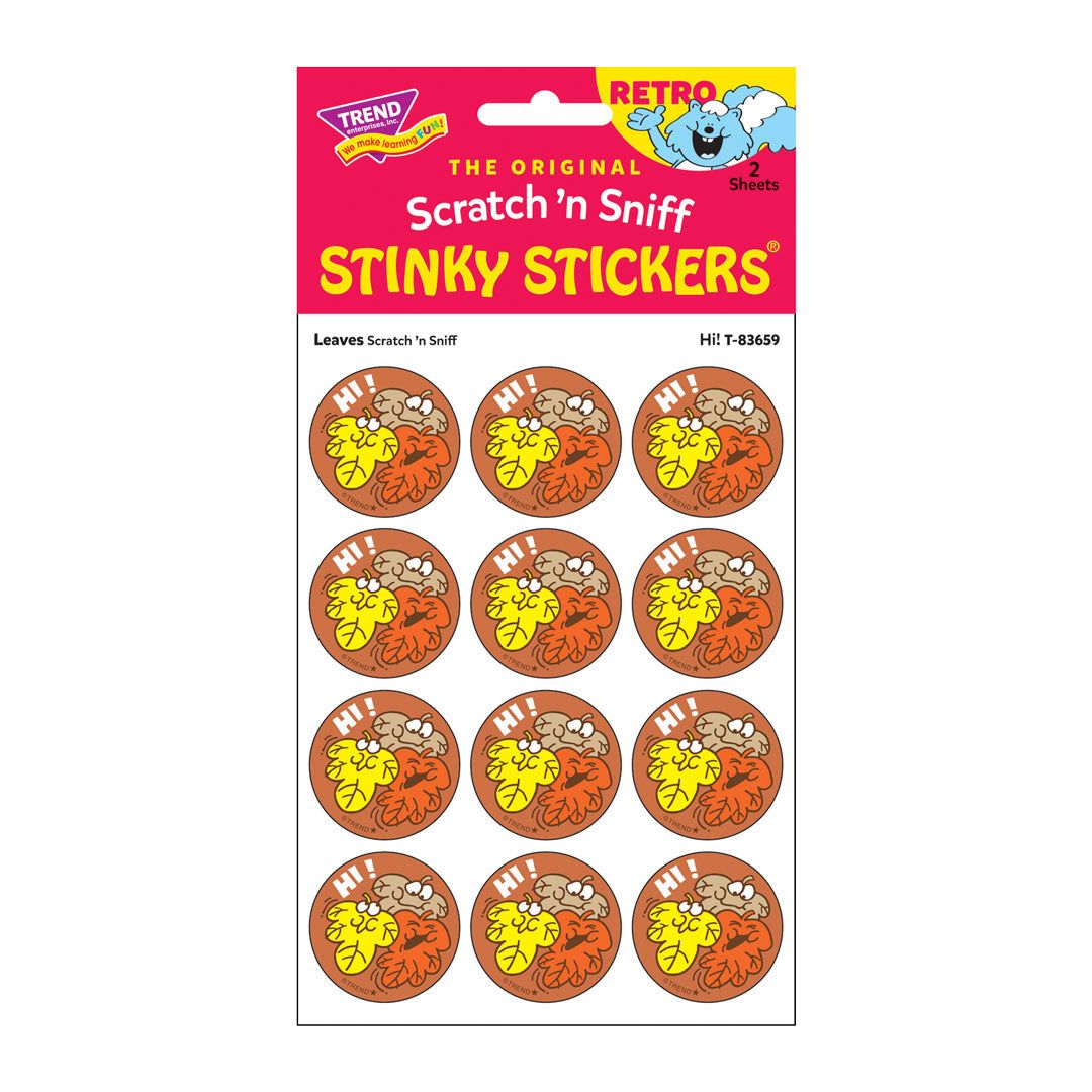 Scratch &#39;N Sniff Stinky Stickers - Hi!, Leaves