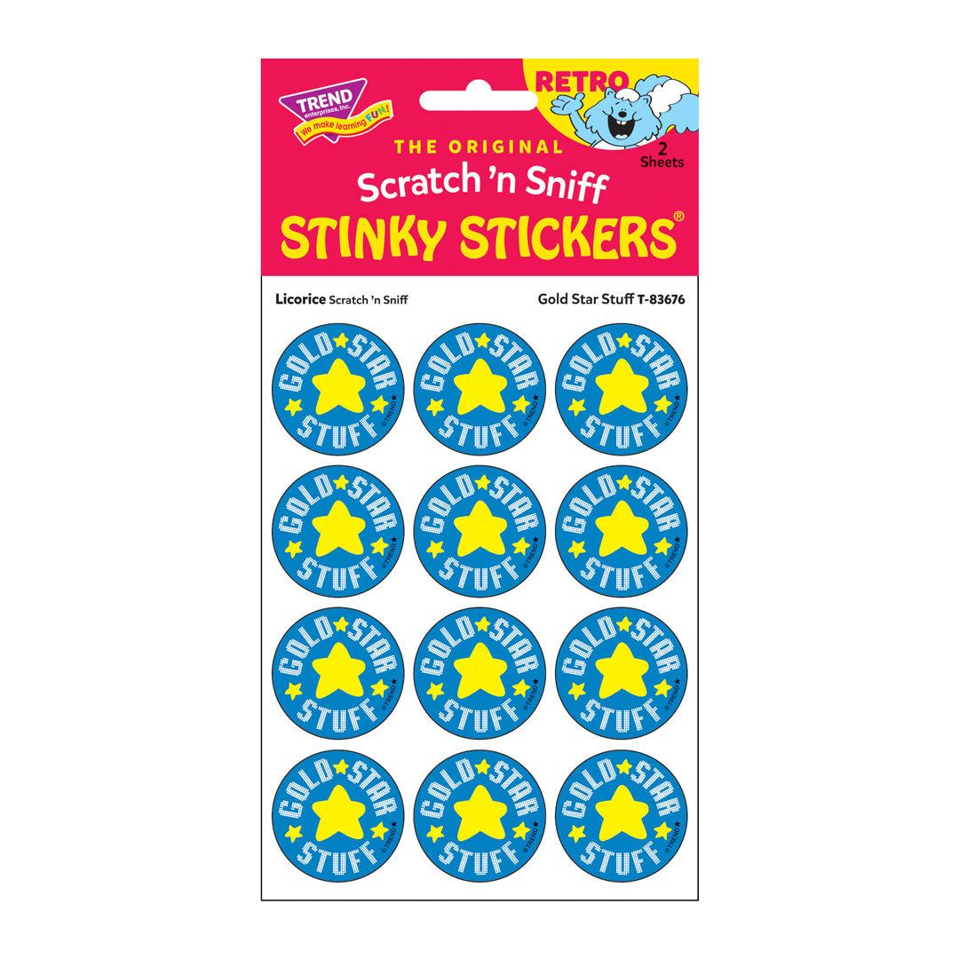 Scratch &#39;N Sniff Stinky Stickers - Gold Star Stuff, Licorice