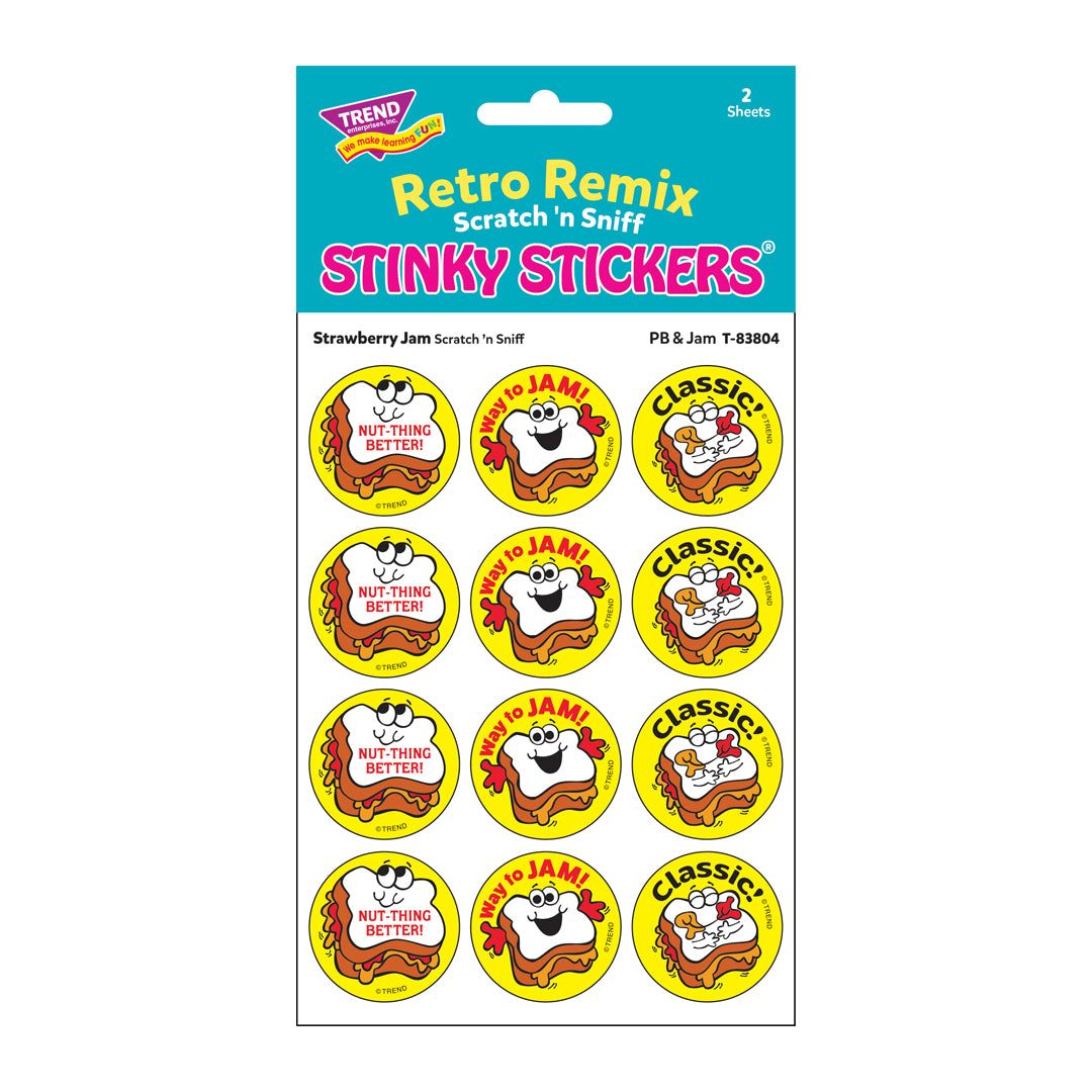 Scratch &#39;N Sniff Stinky Stickers - PB &amp; Jam, Strawberry Jam