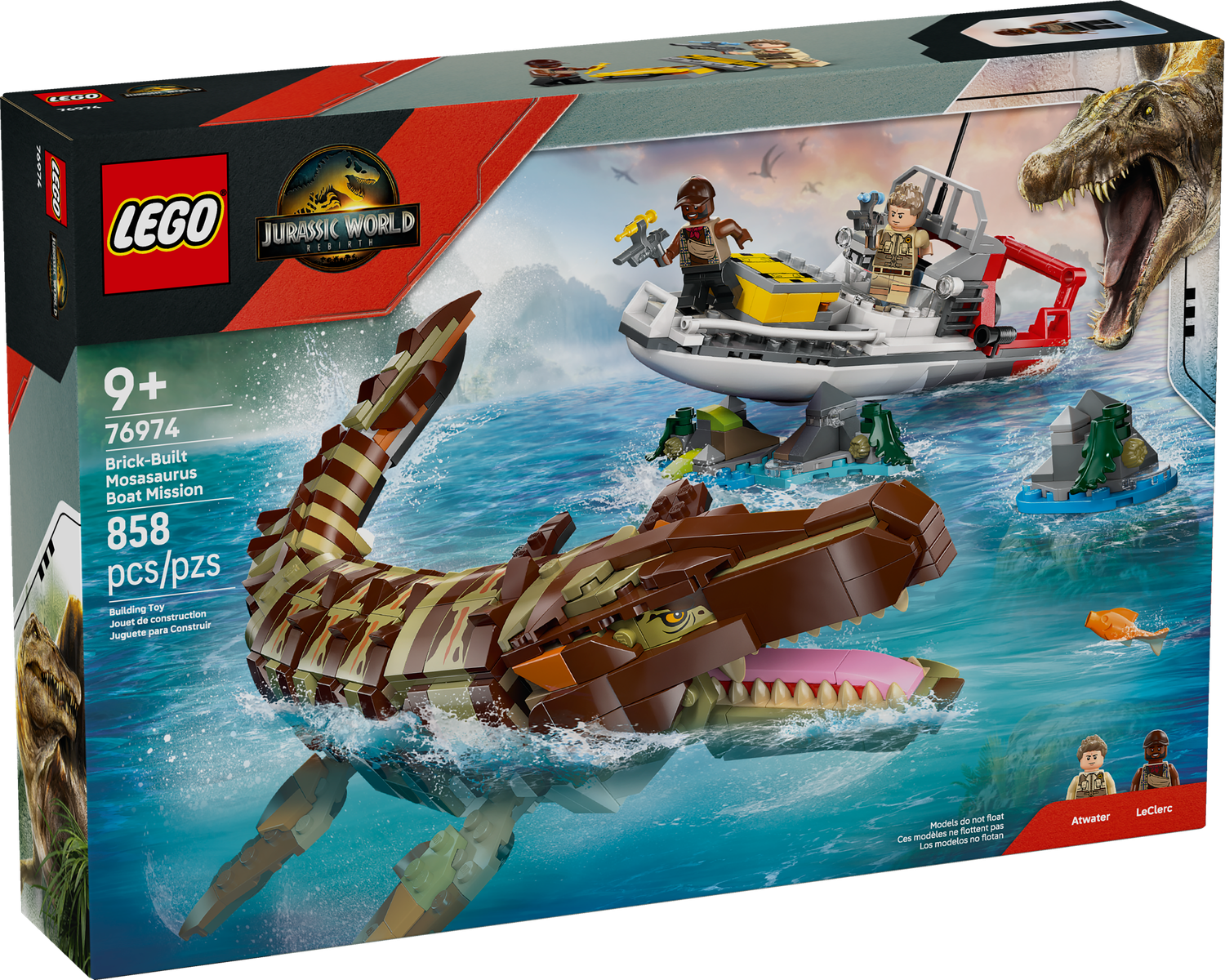 LEGO® JURASSIC WORLD - Brick-Built Mosasaurus Boat Mission