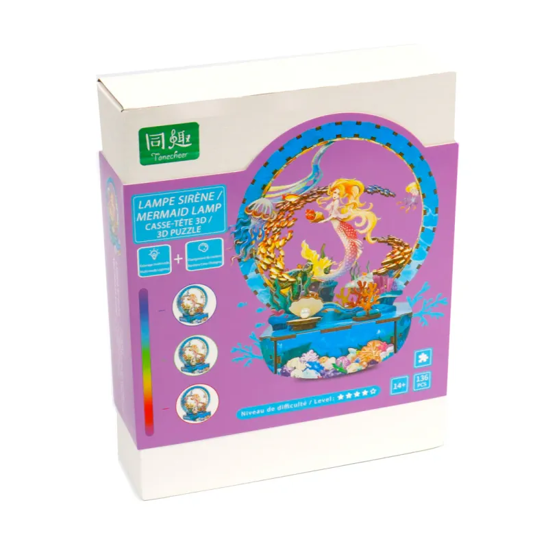 JaCaRou Puzzles - Wooden LED Lamp - Mermaid