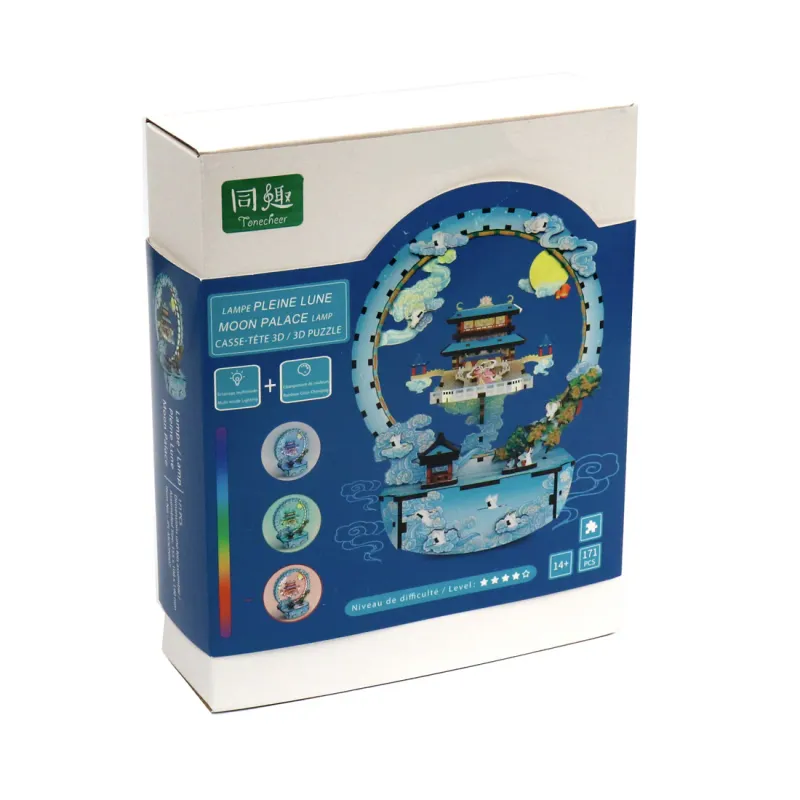 JaCaRou Puzzles - Wooden LED Lamp - Moon Palace