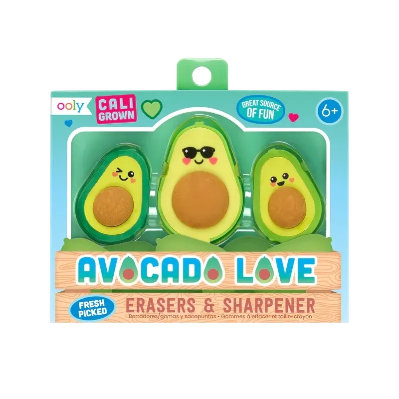 Avocado Love Erasers and Sharpener