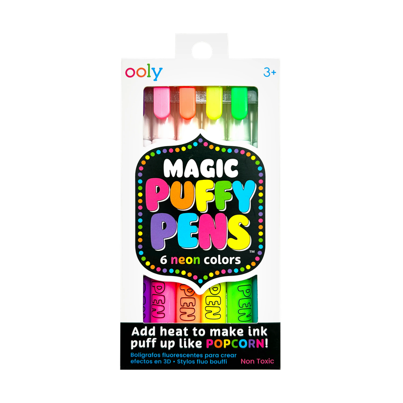 Magic Puffy Neon Pens, 6pk