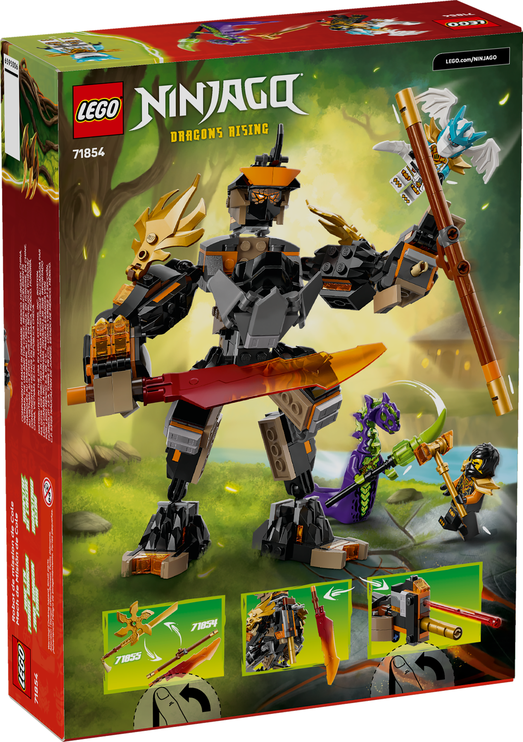 LEGO® NINJAGO - Cole's Mission Mech & Dragon Zane