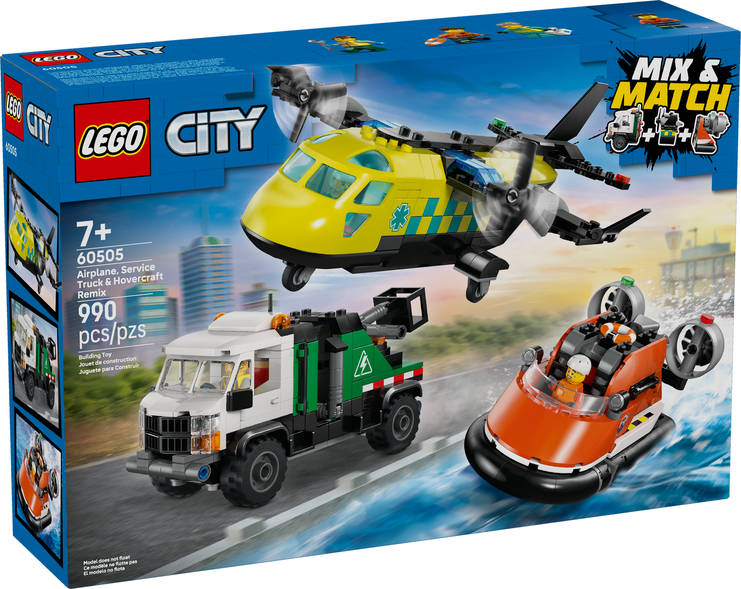 LEGO® CITY - Airplane, Service Truck &amp; Hovercraft Remix
