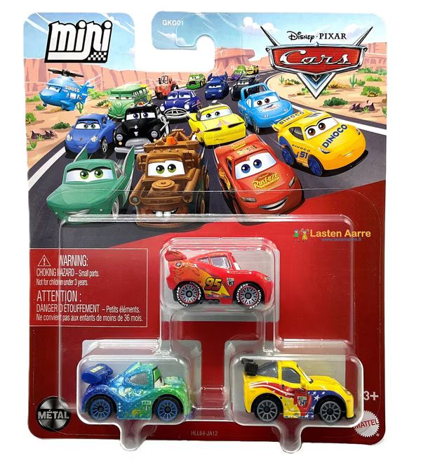 Pixar Cars - Mini Racer 3pk: Gorvette, McQueen, Veloso