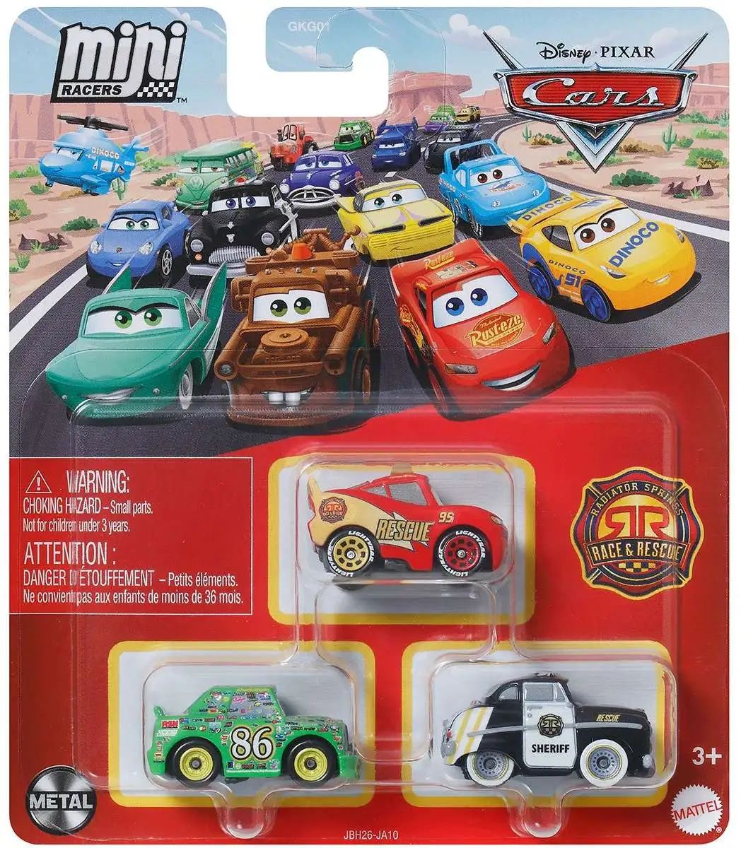 Pixar Cars - Mini Racers 3pk: Hicks, McQueen, Sheriff