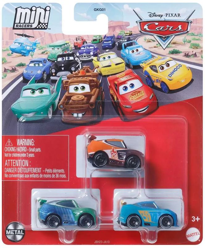 Pixar Cars - Mini Racer 3pk: Reverick, Treadless, Rotor