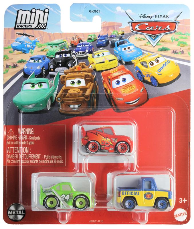 Pixar Cars - Mini Racer 3pk: McQueen, Yardley, Hoover