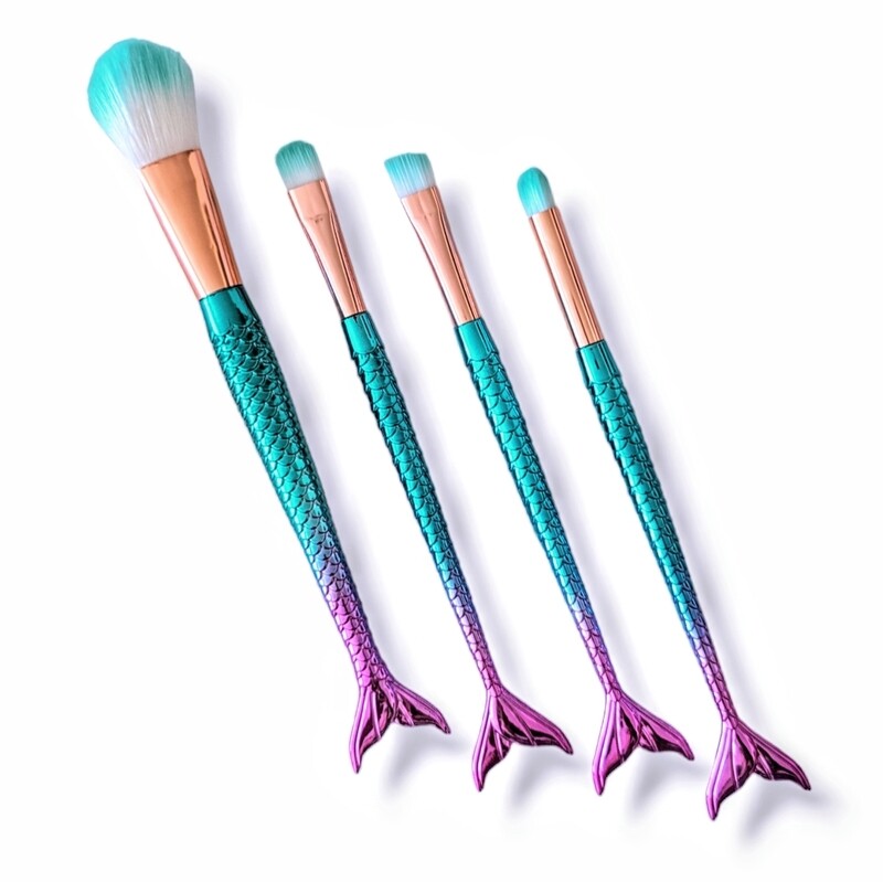 Mermaid Tail Glitter Gel Brush set - Aqua Pink